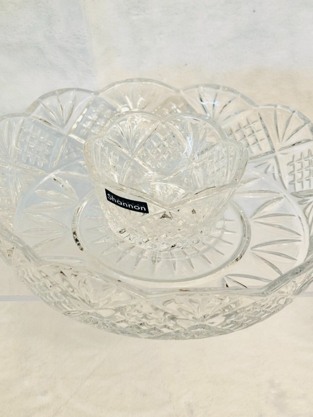 Shanon Crystal by Godinger Dublin 8" D Crystal Small Chip and Dip
